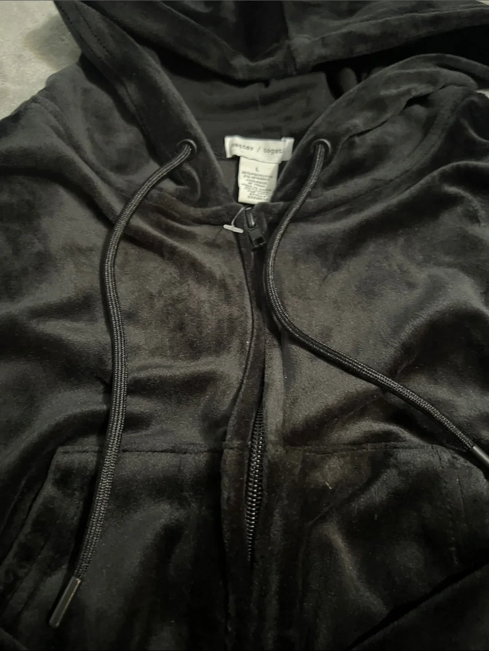 Women’s Black Velour Hoodie, Tank & Jogger Set - Picture 5 of 6